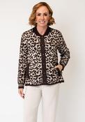 Olsen Leopard Print Textured Jacket, Beige Multi image