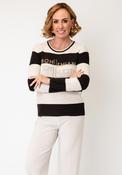 Olsen Striped with Logo Knitted Jumper, Brown Multi image