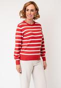 Olsen Knitted Striped Jumper, Orange and White image