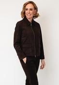 Olsen Faux Suede Zip Up Jacket, Brown image