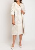 Ophelia Melita Ava Leaf Print Dress &amp; Jacket Set, Pearl