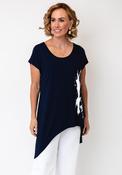 Ora Paint Splatter Detail T-Shirt, Navy image