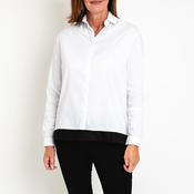 Ora Contrast Rear Zip Detail Shirt, White image