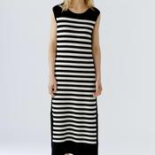 Oui Knit Striped Tie Back Midi Dress, Black image
