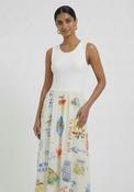 Oui Graphic Print Midi Dress, White Multi image