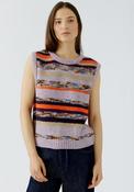 Oui Knitted Patterned Vest Top, Lilac Multi image