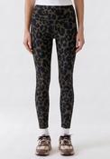 Oui Leopard Print 7/8 Length Leggings, Brown image