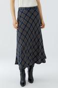 Oui Checked Midi Skirt, Brown Multi image