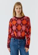 Oui Argyle Wool Blend Jumper, Red image