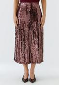 Oui Two-Tone Sequin Midi Skirt, Wine image