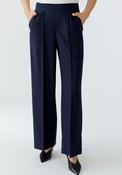 Oui Lacy Straight Leg Tailored Trousers, Navy
