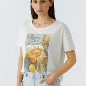 Oui Oversized with Lemon Print T-Shirt, White