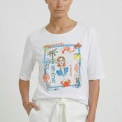 Oui Beach Print Graphic T-Shirt, White Multi image