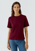 Oui Sveha Round Neck T-Shirt, Berry Wine image