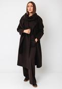 Oui Wool Blend Scarf Detail Coat, Brown image