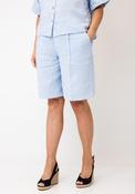 Oui Relaxed Linen Shorts, Blue image