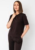 Oui Sveha Round Neck T-Shirt, Chocolate Brown image