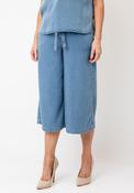 Oui Denim Look Cropped Wide Leg Jeans, Blue image