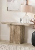 Pacific Elkton Concrete Effect Groove Detail Console Table, Natural image
