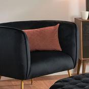 Pacific Lucca Velvet Armchair, Black image
