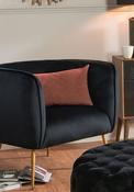 Pacific Lucca Velvet Armchair, Black image