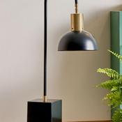 Pacific Mayfair Matt Domed Table Lamp, Black and Gold image