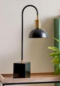Pacific Mayfair Matt Domed Table Lamp, Black and Gold image