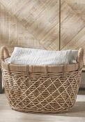 Pacific Rattan Oval Handles Laundry Basket, Brown image