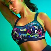 Panache Graphic Print Power Wired Sports Bra, Navy Multi
