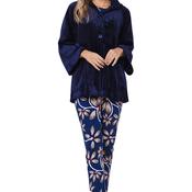 Pastunette Long Sleeve Fleece Bed Jacket, Navy