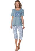 Pastunette Capri Floral Pyjama Set, Blue image