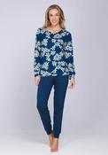 Pastunette Bloom Floral Long Sleeve Pyjama Set, Navy image
