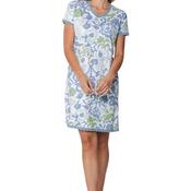 Pastunette Lace Trim Floral Short Sleeve Nightdress, Blue image