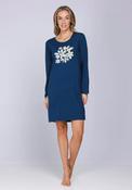 Pastunette Bloom Floral Long Sleeve Nightdress, Navy image