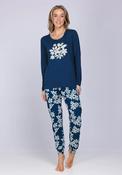 Pastunette Nordic Bloom Long Sleeve Pyjama Set, Navy image