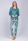 Pastunette Leaf Long Sleeve Pyjama Set, Green image