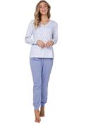 Pastunette Dot Long Sleeve Pyjama Set, Blue
