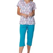 Pastunette Ipanema Print Capri Pyjama Set, Blue Multi image