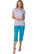 Pastunette Ipanema Print Capri Pyjama Set, Blue Multi image