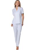 Pastunette Short Sleeve Stripe Pyjama Set, Blue image