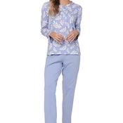 Pastunette Leaf Long Sleeve Pyjama Set, Blue