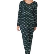 Pastunette Floral Lace Long Sleeve Pyjama Set, Green