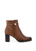 Patrizio Como Argenta Leather Block High Heeled Ankle Boots, Tan image