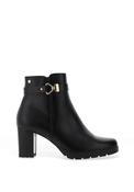 Patrizio Como Argenta Leather Block High Heeled Ankle Boots, Black image