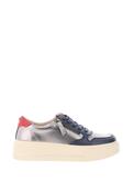 Patrizio Como Corato Metallic Pebbled Leather Trainers, Navy image