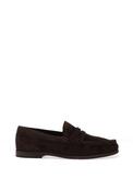 Paul Green Suede Leather Loafers, Mocha Brown image