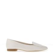 Paul Green Smooth Leather Pointed Ballet Pumps, Ivory image