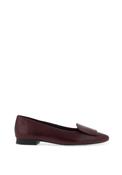 Paul Green Smooth Nappa Leather Pointed Ballet Pumps, Wine image