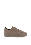 Paul Green Leather Elastic Lace Platform Trainers, Taupe image