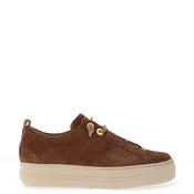 Paul Green Leather Elasticated Lace Trainers, Brown